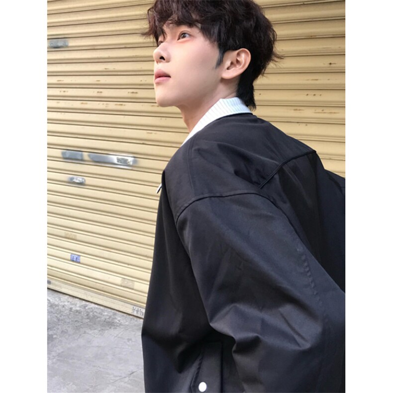 白条纹双面穿夹克外套男翻领简约韩版春秋冬季JK002,男装夹克,星座1116A（原606A-3）