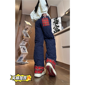 2025冬季新款潮流葫芦格保暖加棉宽松休闲棉裤B315-K865-p65控88图片