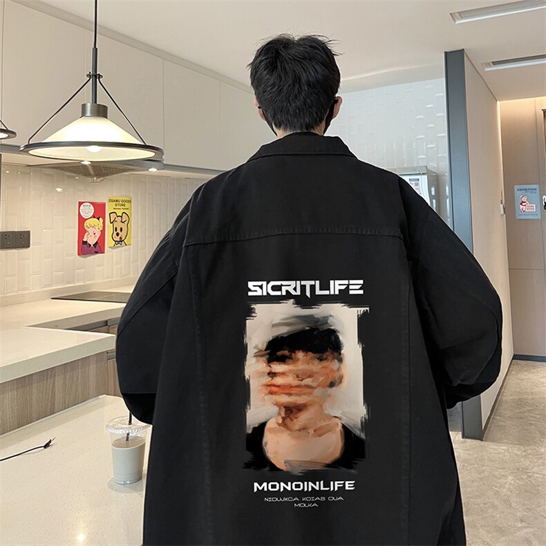 牛仔夹克男大码牛仔外套男茄克NJ77213-P60加绒款-P75,男装夹克,电商A040