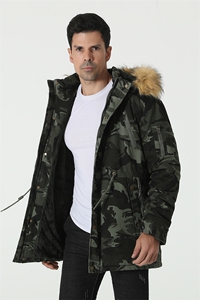 DY06-P130冬季新品男装加绒加厚外套男士连帽迷彩棉衣中长款棉袄，男装棉衣，星座1613