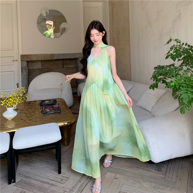 2025夏季新款小个子时尚法式甜美气质无袖连衣裙女高级感宽松长裙,女装连衣裙,2C122