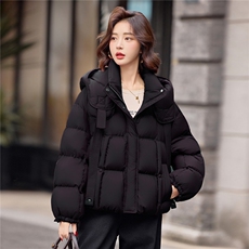 短款羽绒服女冬季2025新款小个子高端品牌时尚宽松白鸭绒连帽外套，女装羽绒服，靓衣阁