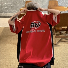 2024夏季新款条纹宽松T恤男美式复古潮牌短袖体恤现货T1722-P39，男装T恤，星座512-4