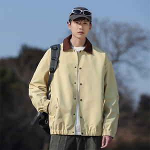 2026经典防水复古翻领纯色夹克外套男女户外休闲青少年8522-P53图片