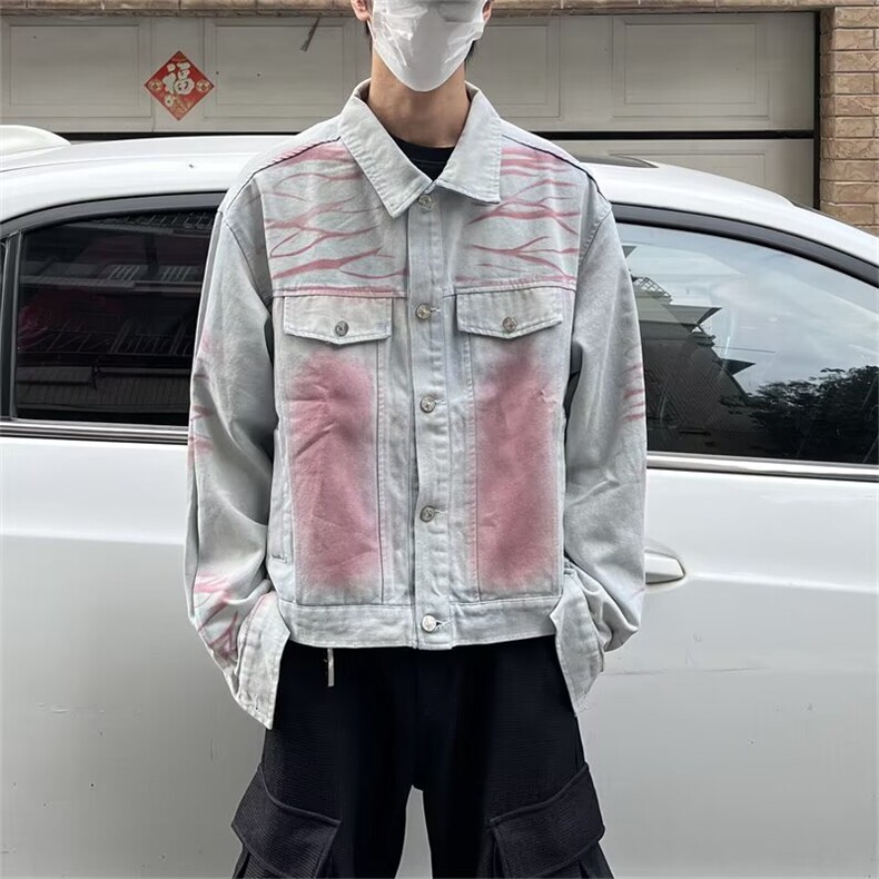 牛仔外套男生春秋季美式工装上衣帅气休闲夹克百搭JK0211-P73,男装工装外套,星座308B-2