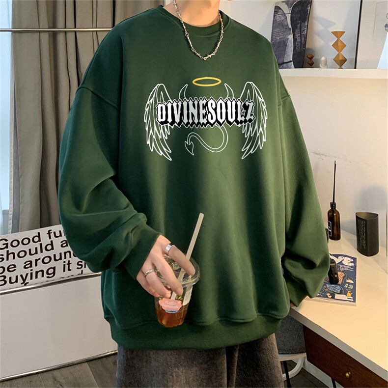 秋季新款320G华棉圆领卫衣面布棉WH2472-P35控58,男装卫衣,电商B370
