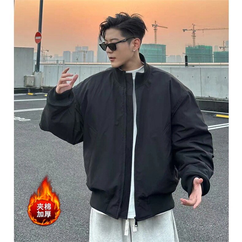 夹棉加厚棉衣[网图]飞行员夹克美式短款外套男 5D1199-TP48不图片