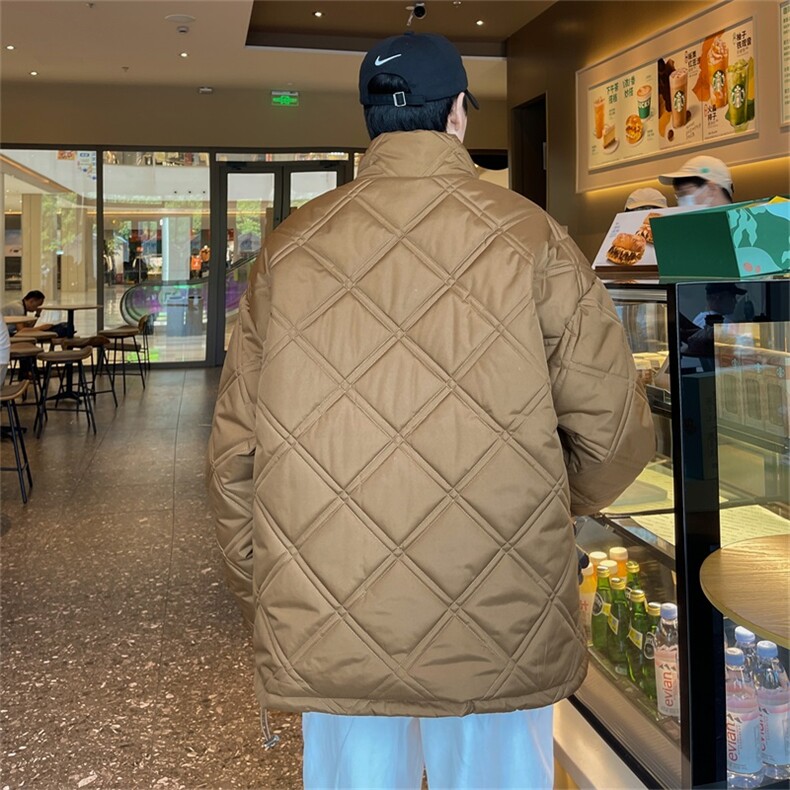 美式复古宽松保暖男生加厚情侣款冬季英伦立领棉服313B-NC359-P60,男装棉衣,星座313B
