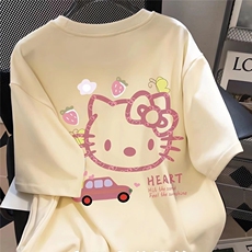 M367-P2524夏季新款创意卡通hellokitty少女纯棉印花短袖，男装T恤，星座617A-2