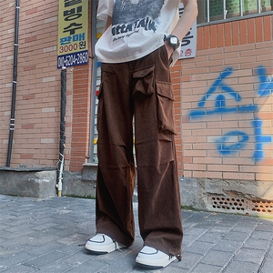 2025春季新款潮流宽松直筒长裤多口袋灯芯绒裤子男现货 K7753-P53图片