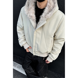 座山雕现货 韩式高级感超大毛领宽松加厚棉服男M6809-TP98不图片