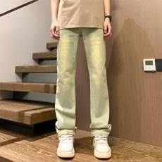 春秋美式复古高街修身微喇裤子潮牌宽松直筒阔腿裤S005-P52，男装牛仔裤，星座1109-3