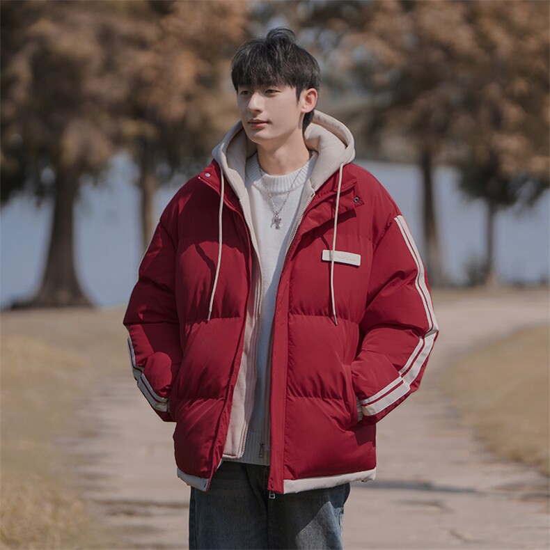 冬季假两件棉服男女同款加厚保暖棉衣棉袄外套M082-特价P63,男装棉衣,电商A007