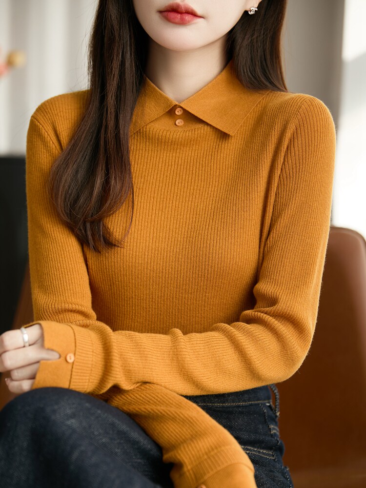 2025年秋季时尚百搭通勤简约休闲羊毛衫,女装羊毛衫,暖圣羊羊绒