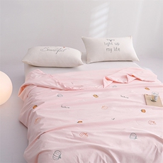 新款A类凉感丝大豆（满绣）夏被--南瓜，被套/被芯，一起卖家纺