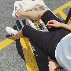 K168-P352024夏季风潮流牛仔裤休闲破洞五分裤，男装牛仔裤，星座103A