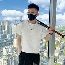 提花短袖t恤男夏季薄款新款内搭春秋季针织打底衫T210，男装T恤，星座1116A-2（原606A-1）