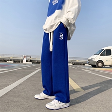 春季情侣百搭印花休闲裤男大码宽松拖地裤K181P50控78，男装休闲裤，电商A161-2