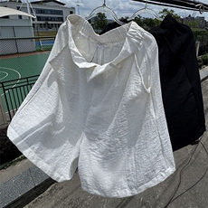 TK1风棉麻宽松短裤透气凉爽舒适高级面料中裤沙滩裤慵懒潮男，男装牛仔裤，星座115A-1
