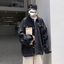 港风秋冬季新款外套宽松韩版上衣简单百搭牛仔夹克男JK331/P55，男装夹克，电商D202-1