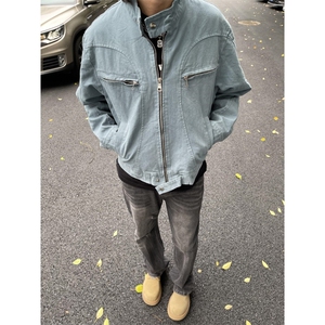 【有货】冰川蓝立领外套男高级感痞帅春秋工装夹克JK7703CC-特P65图片