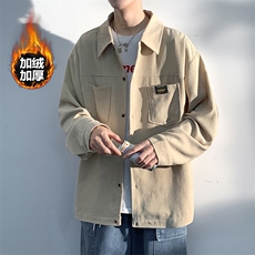 2025冬款加绒加厚灯芯绒夹克男时尚潮流长袖衬衫外套J60821-P65，男装夹克，电商A001-1
