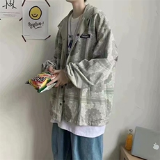 春秋休闲夹克男装潮流帅气百搭宽松韩版腰果花两面穿外套JK46-P55，男装夹克，星座1008-1