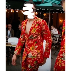 RS1网红同款高质量大码单上衣西装西服婚庆表演出团队服新中式潮，男装西服套装，星座115A(原星座507）