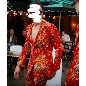 RS1网红同款高质量大码单上衣西装西服婚庆表演出团队服新中式潮图片