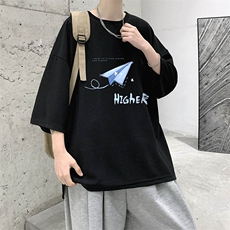 春夏季七分袖t恤男大码五分袖男短袖中袖Q11270-P30，男装T恤，电商A040