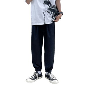 港风ins外景束脚大码宽松潮男休闲运动九分裤KZ0001P55控78图片