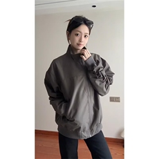 抖音得物美式潮休闲夹克春季立领纯色复古工装加厚棉服外套AMY01，男装夹克，电商A443