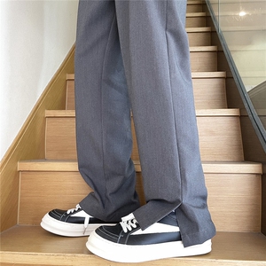 clean fit 夏季小西裤脚口开叉垂感直筒裤D329-QM597-P55-控88图片
