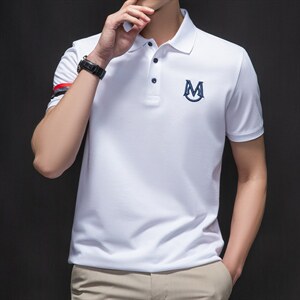 POLO衫男士短袖t恤翻领2023夏季新款潮牌休闲商务男装上衣图片