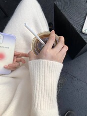 秋冬羊毛针织衫女翻领韩版慵懒风宽松纯色连衣裙，女装连衣裙，思途羊绒