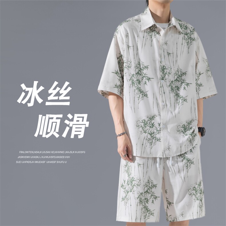 2024 夏季新款 港风无影墙大码冰丝衬衫套装M-5X HQ24503-特P50图片