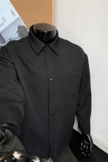 300g重磅小众设计纯色翻领大码长袖衬衫外套男C5534-特P45控88，男装衬衫，电商A001