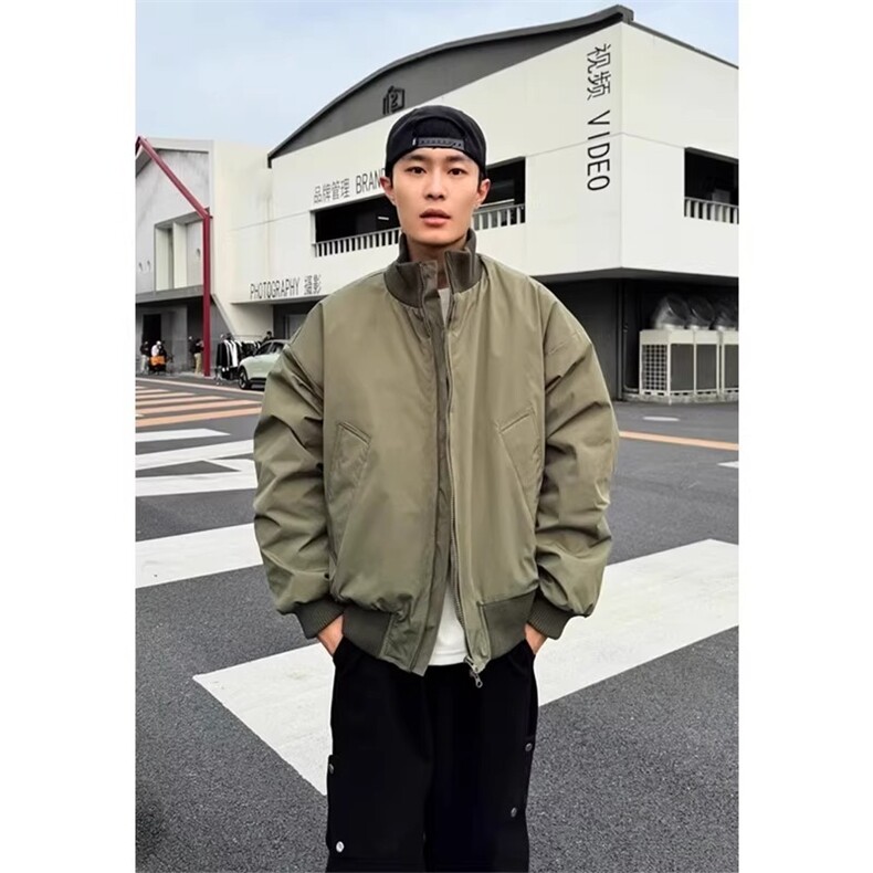 美式短款夹克棉服男冬季cleanfit廓形立领棒球服痞帅加厚保暖外套,男装夹克,星座1210-1