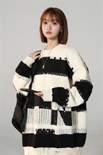 M6136/P65秋冬中性风针织衫男学生宽松毛衣男女外套大码毛线衣男，男装针织衫/毛衣，电商A141