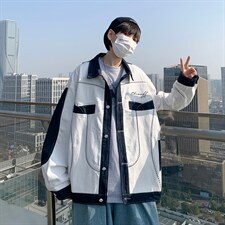 秋季新款工装夹克男高街宽松小众设计高级感宽松拼接外套WT52-p46，男装夹克，星座1008-1