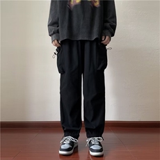 日系oversize裤子高街ins潮牌束脚工装裤男秋季阔腿裤GK268-P36，男装休闲裤，星座1008