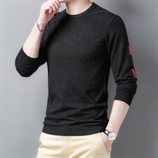 Z2076男士2023年秋冬新款长袖圆领羊毛针织衫休闲打底衫P70，男装针织衫/毛衣，电商B360
