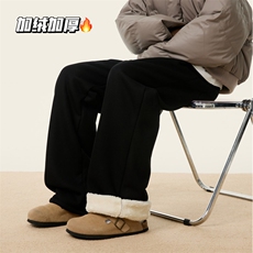抖音品质冬季新款加厚羊羔绒宽松休闲卫裤B315-K858JR-特p40控78，男装休闲裤，电商B315