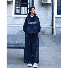 重磅运动阔腿卫裤男脏脏裤潮休闲裤字母印花KB345，男装休闲裤，星座1116A（原606A-3）