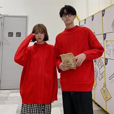 19秋冬装情侣毛衣宽松半高领毛衣针织衫港风毛衣桔色816B-MY60，男装针织衫/毛衣，星座716A-1（原星座815）
