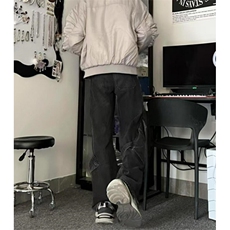 设计感工装牛仔裤男女秋冬新款复古高腰直筒宽松垂感阔腿裤NK961，男装牛仔裤，星座1116A（原606A-3）