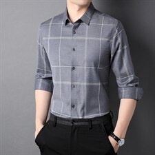 BP6832钱塘2020-2春秋款男士长袖条纹商务休闲衬衫量大价优P75，男装衬衫，钱塘207-2