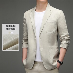 高档时尚气质轻便西装春秋简约亚麻休闲男士休闲西服HM2539-P215,男装西服,星座1105-3