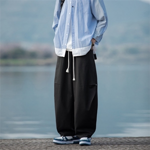 2025春夏新款潮牌大码弯刀裤宽松直筒休闲长裤男2530-P40控59图片