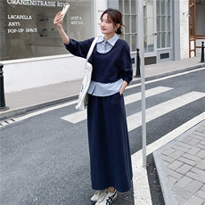 【新品】2026春季衬衫假两件卫衣两件套装C5807P185K298，女装套装/套裙，2D113